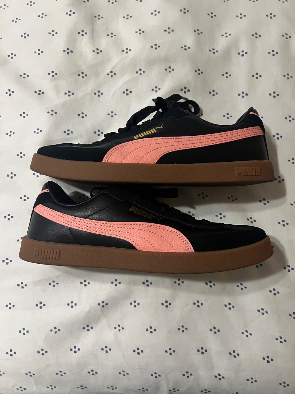 Puma Black Sneakers with Pink Formstrip and Gum Sole - Picture 2 of 3